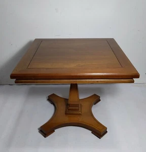 Vintage Square Cocktail Pedestal Wood Table Plant Stand Regency Neoclassical - Picture 1 of 11