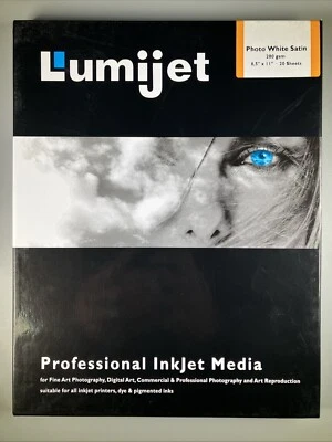 Lumijet White Satin photo paper 20 sheets Photo Professional Inkjet Media NEW - Image 1 of 4