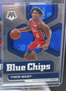 2020-21 Mosaic Tyrese Maxey Blue Chips Rookie RC #8 76ers Philadelphia - Picture 1 of 2