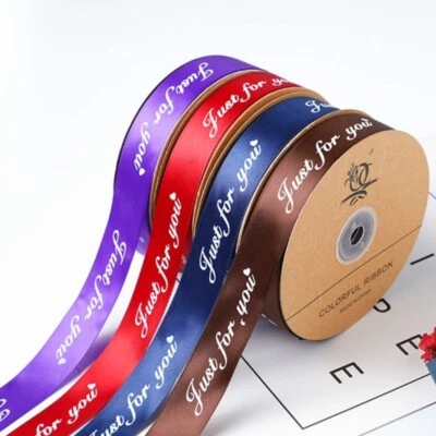 2.5mm DIY Polyester Ribbon Just for You Printed Gifts Wrapping Christmas Decor - Image 1 of 4
