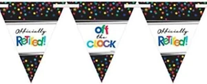 Officially Retired Work Office Retirement Party Decoration Pennant Banner - Picture 1 of 1