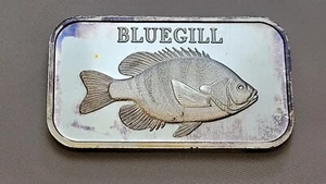 Vintage SilverTowne 1 Troy Ounce .999 Silver Art Bar Bluegill - Picture 1 of 2