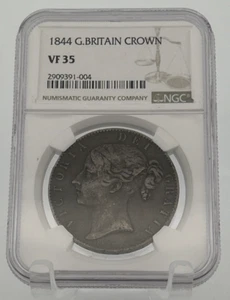 1844 Great Britain England UK Victoria Crown Coin - Certified NGC VF35 - Picture 1 of 4