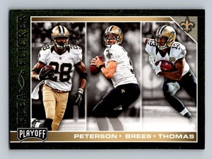 2017  Panini Playoff 6 Adrian Peterson Drew Brees Michael Thomas Saints