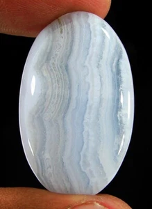 38.50 Ct Natural Blue Lace Agate Gemstone Stone Cabochon Wire wrap Stone - 21179 - Picture 1 of 2