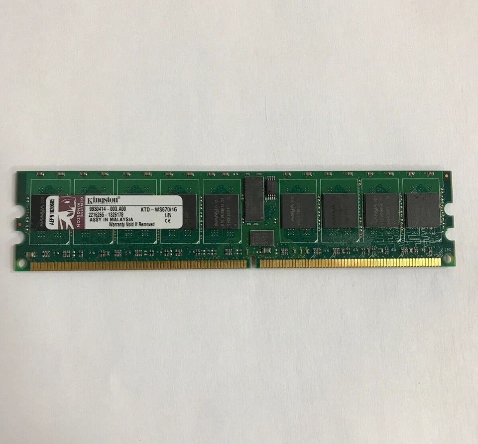 KINGSTON 1GB PC2-3200 DDR2-400 REGISTER 9930414-003.A00 - Image 1 of 1