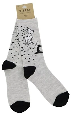 Calcetines para mujer K. Bell Crew perro dálmata divertidos puntos perdedores 60 % algodón talla 9-11  Foto 1 de 4