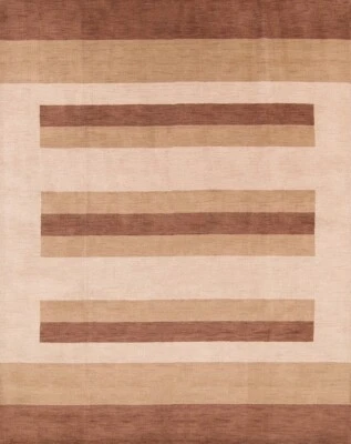 Stylish and Durable Gabbeh Brown Rug Hand-knotted Wool 8x10 ft. - Image 1 of 4