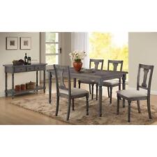 ACME Wallace Dining Table, Weathered Gray WEATHERED GRAY Transitional