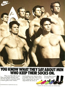 1989 Nike Aqua Sock Boot Surfing Men Who Keep Their Socks On vintage Print AD - Picture 1 of 1