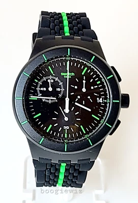 SWATCH, SWISS MADE, "LASER TRACK " MEN'S CHRONOGRAPH WATCH,  SUSB409, NEW IN BOX - Image 1 of 4