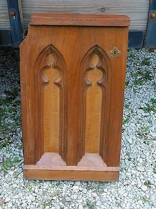 Victorian Antique Holy Gothic Church Altar communion door walnut arched panels - Picture 1 of 5