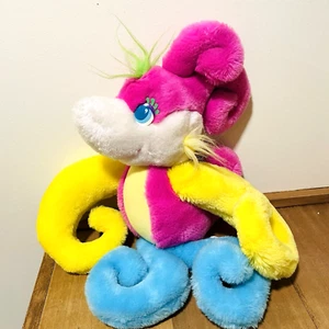 Mattel HOOKS Ditto Bird Parrot Plush 16" Vtg 1987 Stuffed Pink Yellow Blue Korea - Picture 1 of 9