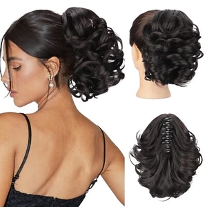 NANNAN Curly 9" Ponytail Hair Extensions Dark Brown Hair Piece With Clip - Picture 1 of 6