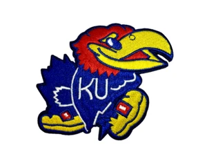Kansas University KU Jayhawks Team Logo bordado 3 pulgadas hierro/parche para coser - Imagen 1 de 3