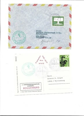  Ballonpost / 1958 Wahlwies Ballon-Kurier-Brief 5.9. m. 10 Pf. Europ. nach Köln  - Bild 1 von 2