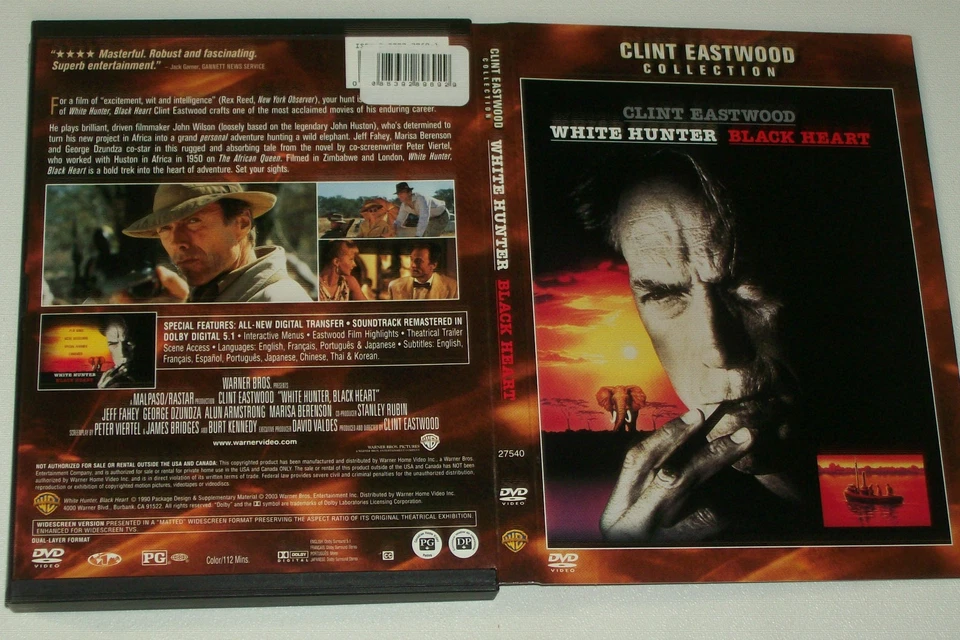 White Hunter, Black Heart (DVD, 1990 Warner Bros) Clint Eastwood - Image 1 of 1
