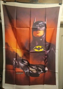 Batman Fabric Wall Hanging 1989 Poster Vintage 29" x 44" Tapestry Keaton Burton - Picture 1 of 6