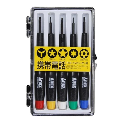 ANEX Juego de 5 Destornilladores de Precisión Especial con Estuche de Plástico Nº3475 NUEVO Foto 1 de 4