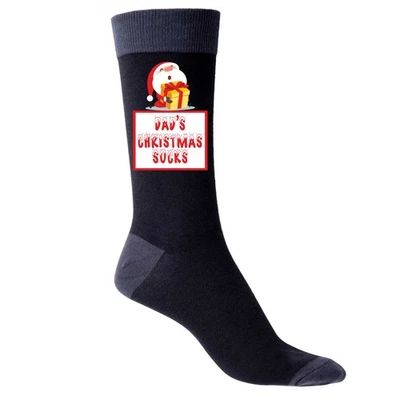 Dad's Christmas Socks Men's Black Socks Perfect Xmas Funny Joke Present  - Image 1 of 4
