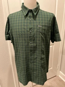 Columbia Button Down Kurzarm Herrenhemd Größe Large grün kariert - Bild 1 von 5