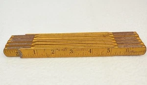 Vintage Wood Folding Rule 6' / 72" Made In U.S.A - Picture 1 of 7