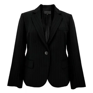 NILI LOTAN Julietta Pinstripe Single Button Blazer in Black 6 - Picture 1 of 10
