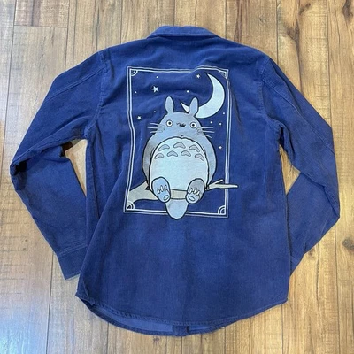 My Neighbor Totoro Shacket Blue Corduroy Embroidered Shirt Studio Ghibli Size XS - Image 1 of 4