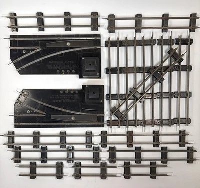 Vintage American Flyer S Gauge Straight Track (15) + Remote Track Switch Pair - Image 1 of 4