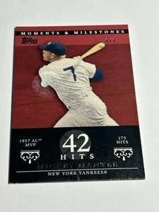 2007 Topps Moments And Milestones 1/1 Mickey Mantle 42 Hits - Picture 1 of 14