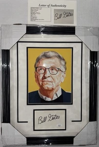 Bill Gates Signed Framed Cut JSA LOA Microsoft Founder Tech Billionaire RARE ! - Picture 1 of 4