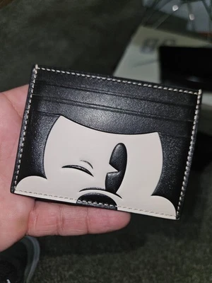 Disney X Coach Slim Id Card Case With Wink Mickey Mouse NWT - Photo 1/3