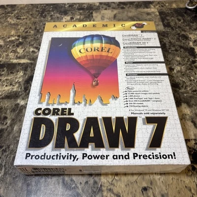 NIB Corel Draw 7 & Corel Photo-Paint 7 Windows 95 NEW AND SEALED Software 1998 - Image 1 of 4