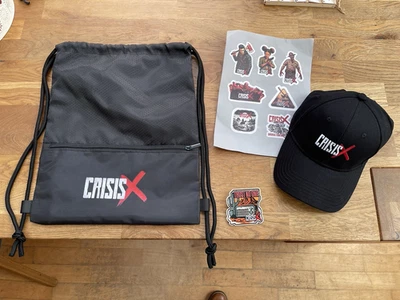 CrisisX Crisis X Gym Pack Rucksack Beutel Sticker Baseball Kappe Gamescom 2025 - Bild 1 von 4