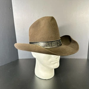 Cappello da cowboy vintage pre-1983 STETSON 4X castoro feltro marrone taglia 7 1/8 western - Foto 1 di 14