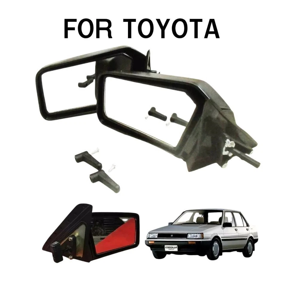 For Toyota Corolla 1979-1987 Side Door Mirror ,OEM Replacement Manual black Foto 1 de 1