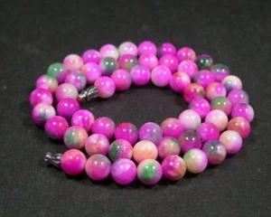 Multicolor Green Yellow Lavender Red Jade Round Beads Necklace New Fashion Women - Picture 1 of 5