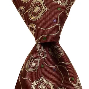 Corbata Corta FENDI ROMA Para Hombre 100% Seda Diseñador ITALIA Geométrica Marrón/Tostado Usada en Excelente Condición - Imagen 1 de 3