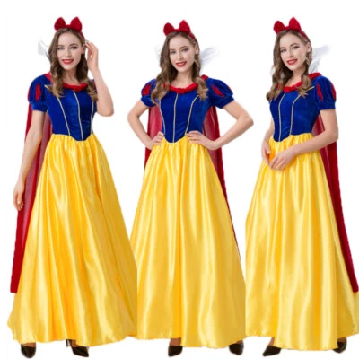 Cosplay Snow White Prinzessin Kleid Stirnband Cape Adult Röcke Halloween Anzüge - Bild 1 von 4