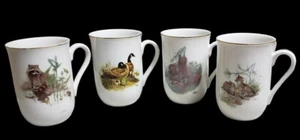 Vintage Artist Glen Loates Collection Cups Mugs Racoon Beaver Fox Geese Wildlife - Bild 1 von 8