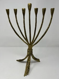 Lebensbaum Menora Messing/goldfarben Metall Art Deco Stil Antik Finish - Bild 1 von 13