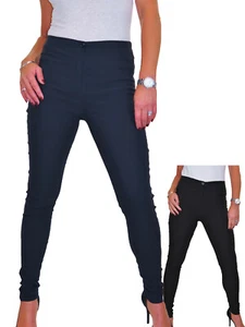 Pantalones ajustados para mujer cintura alta material elástico trabajo escuela oficina 4-18 - Imagen 1 de 10