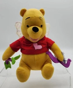 Peluche angelo Winnie the Pooh 9" San Valentino Cupido Disney Freccia Arco Applausi con etichette - Foto 1 di 8