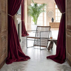 Christmas Velvet Curtains, 108 Inches Long, Red Velvet Drapes with Thermal... - Picture 1 of 12