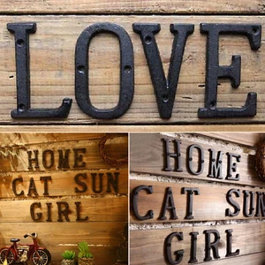 DIY Cafe Wall Decor Metal Letters Cast Iron Address Alphabet Decor House Sign~ - Picture 1 of 13
