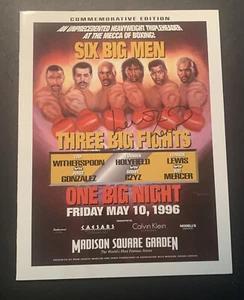 Lennox Lewis-Ray Mercer; Holyfield-Czyz On-Site 1996 Program Signed by Lewis;LOA - Picture 1 of 3