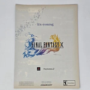 Final Fantasy X 10 Sony PlayStation 2 PS2 viene anuncio impreso/póster arte promocional - Imagen 1 de 2