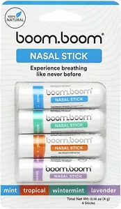 4/8 Pack Boom Boom Nasal Stick Boosts Focus + Enhances Breathing Fresh Cooling - Picture 1 of 9
