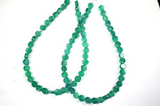 Earth Mine A+++ Green Onyx Coin Smooth Untreated Gemstone Craft Making Beads 7"