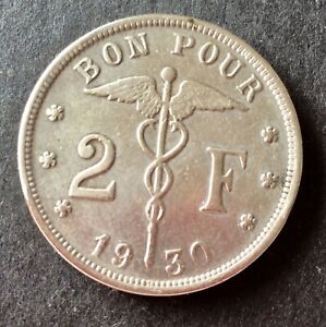 Belgique - Albert Ier - Très Jolie  2 Francs 1930  FR - date  rare